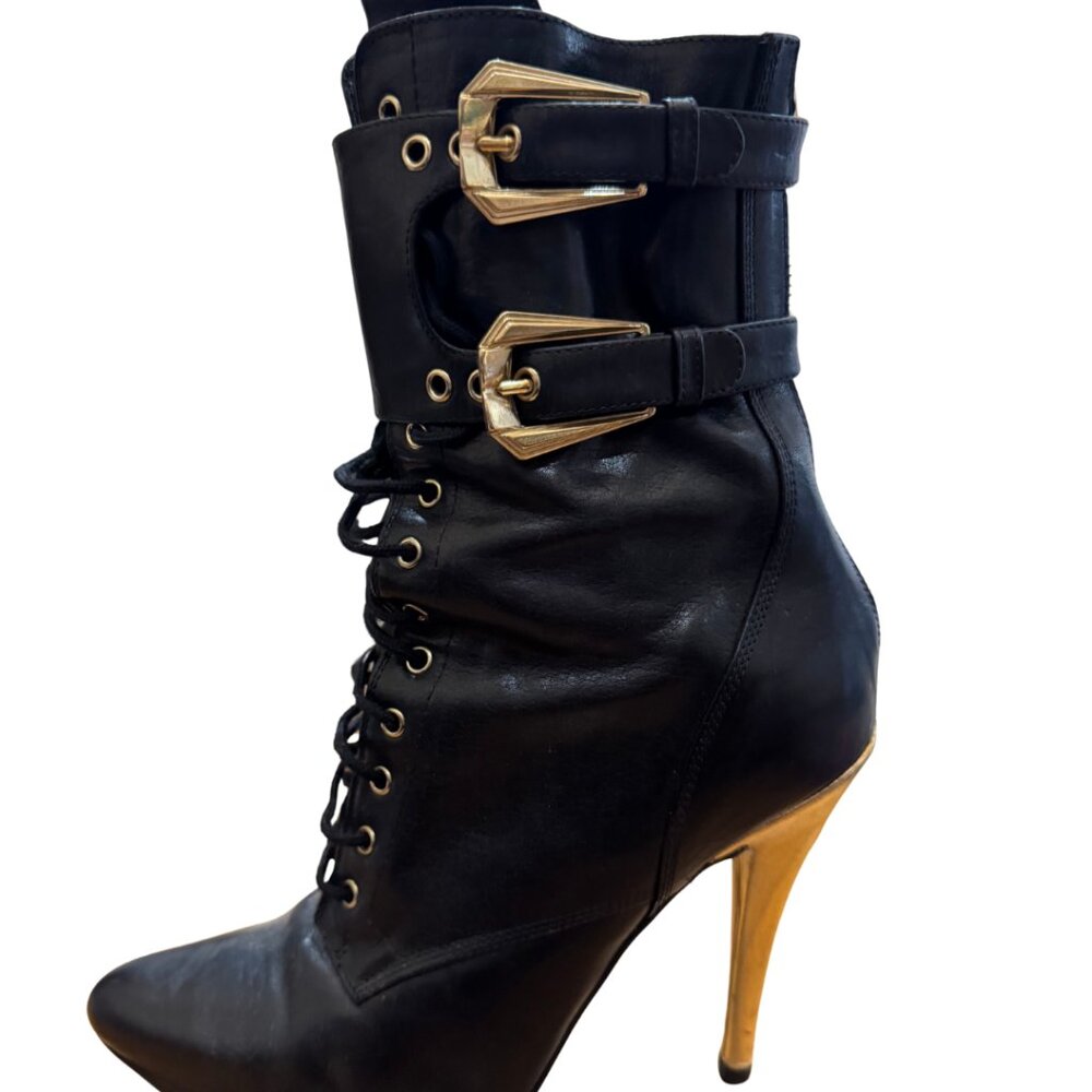 Balmain Gold Leather Boots